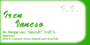 iren vancso business card